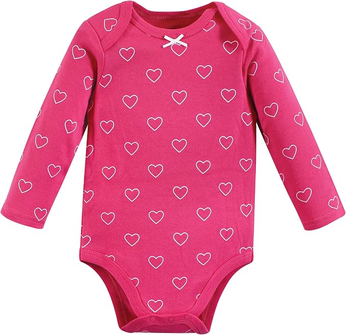 Hudson Baby Baby Girls' Cotton Long-sleeve Bodysuits 3-pack - Image 5