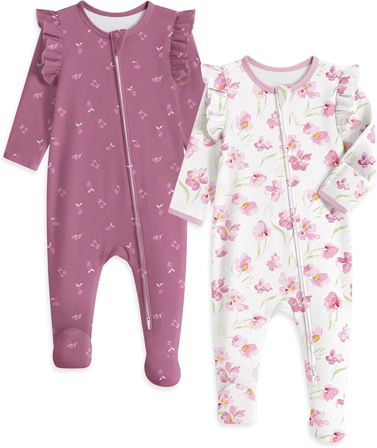Yoofoss Baby Sleepers Baby Girl Clothes 100% Organic Cotton Pajamas by YOOFOSS