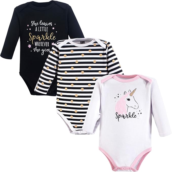Hudson Baby Baby Girls' Cotton Long-sleeve Bodysuits 3-pack by HudsonBaby