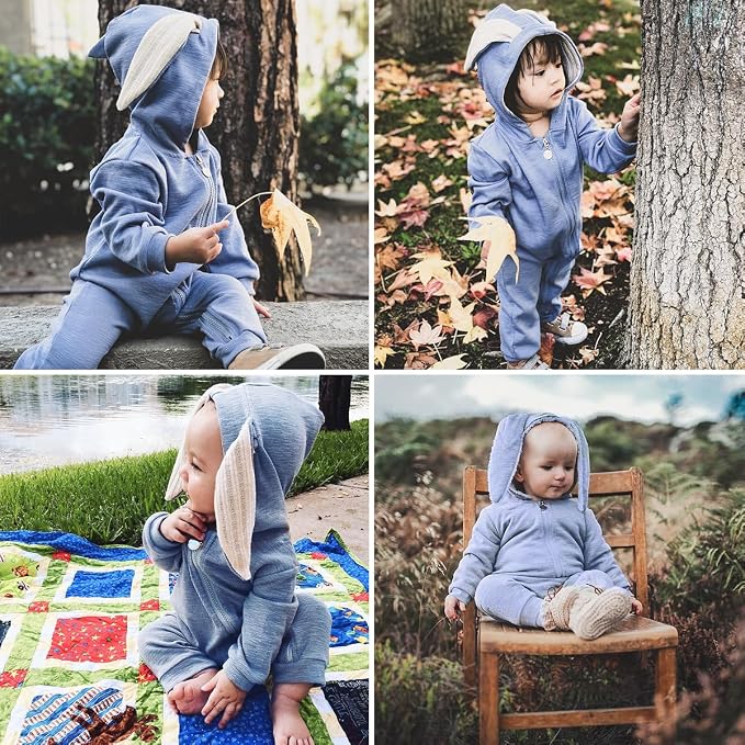 Simplee kids Baby Bunny Outfits Romper, Zipper Up - Image 6
