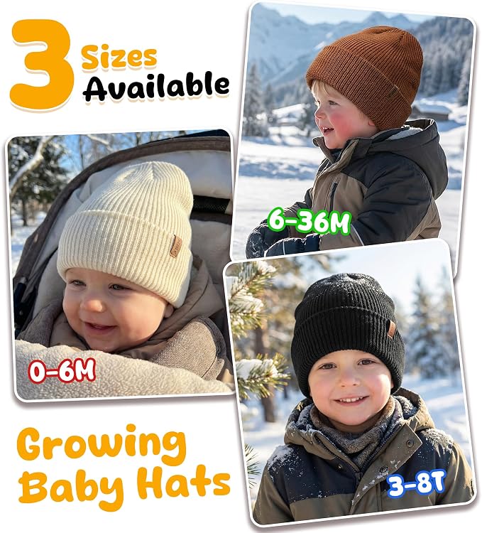 Baby Beanie Toddler Infant Winter Hats Knit Warm Caps - Image 5