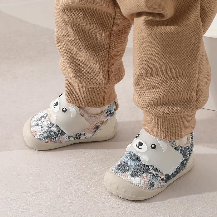 FEETCITY Baby Walking Shoes Wide Baby Shoes Boys Girls Infant Sneakers Crib Shoes Breathable Toddler Barefoot Shoes Slip On Shoes