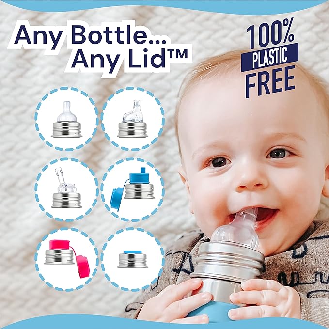 Pura Kiki 11oz/325ml Stainless Steel Sippy Cup Bottle w/Sleeve, Plastic-Free, MadeSafe Certified, Medical-Grade XL Silicone Sipper Spout Fast Flow Rate for Kids, Toddlers, Babies & Infant - Aqua