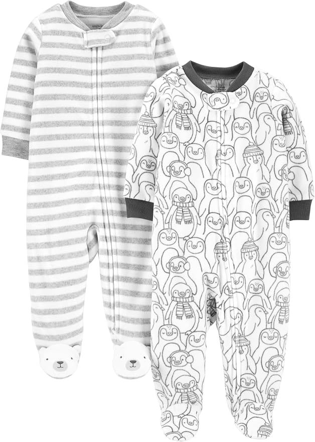 Simple Joys by Carter's Unisex Baby 2-pack Neutral Fleece Footed Sleep and Play by SimpleJoysbyCarters