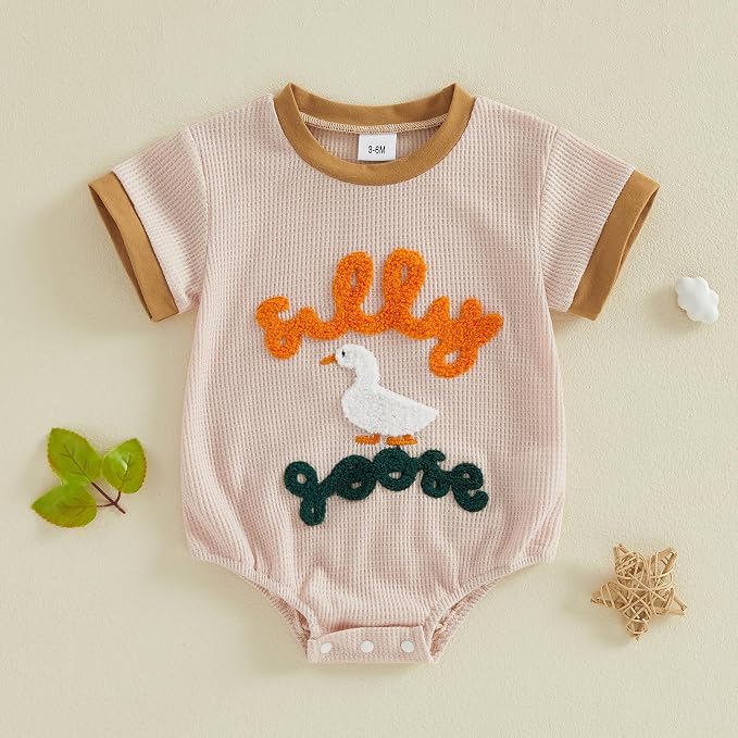 Newborn Baby Boy Girl Summer Clothes Funny Print Sweatshirt Romper Oversized - Image 4