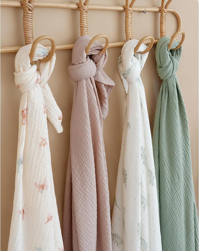 Konssy Muslin Swaddle Blankets, 100% Cotton Receiving Blankets, Soft & - Image 6