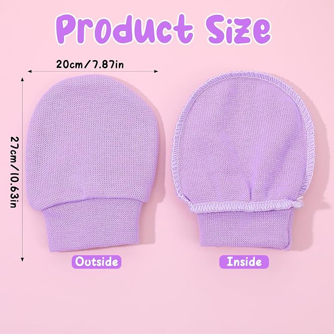8 Pairs Newborn Infant Toddler Mittens, Elastic Cotton No Scratch Newborn Baby - Image 2