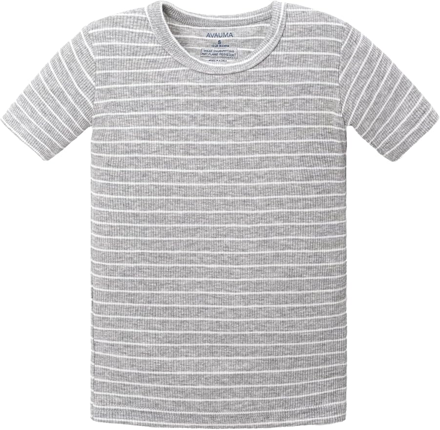 AVAUMA Stripe Pattern Baby Boys Girls Pajama Set Kids Toddler Snug fit Ribbed - Image 3