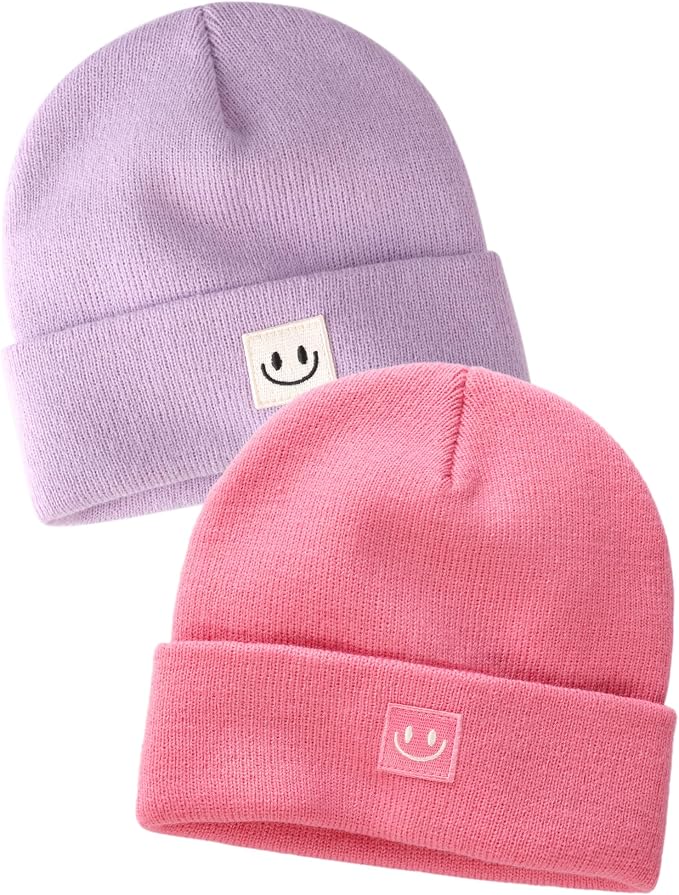 FURTALK Baby Beanie 2 Pack Toddler Winter Hat Embroidered Knit Cap Ages 0-8 | by FURTALK