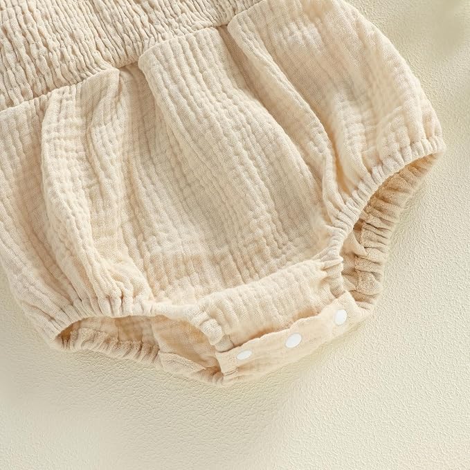Kavousa Newborn Baby Girl Clothes Summer Bubble Romper Headband Outfit - Image 6