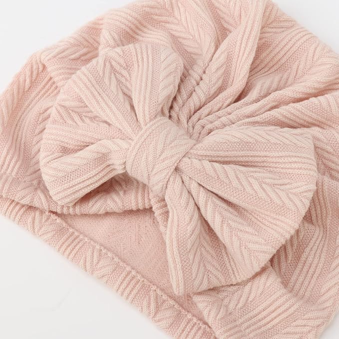DRESHOW BQUBO 5 Pieces Newborn Baby Turban Hats Bow Baby Infant Beanie - Image 6