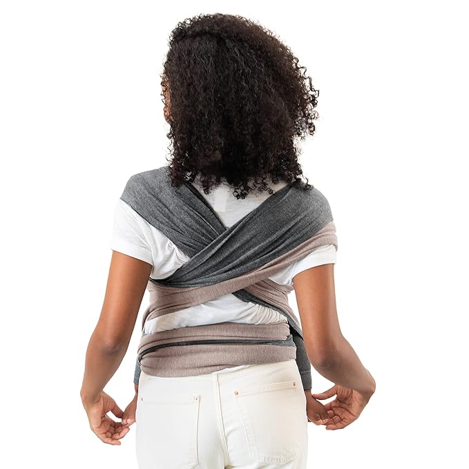 Moby Baby Wrap Carrier Reversible for Newborns to Toddlers (8-33lbs), Infant Sling Carrier, Ultra Lightweight & Hands Free Design, Adjustable for All Body Types (Taupe/Charcoal)