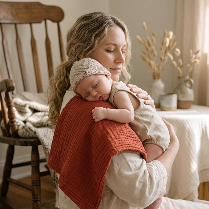 Muslin Receiving Blankets 5 Pack, Soft Swaddle Wraps - Image 5