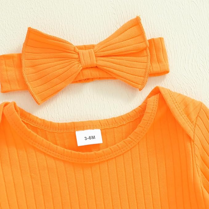 Newborn Baby Girl Clothes Jumpsuit Ruffle Romper Bodysuit Pants Headband - Image 9