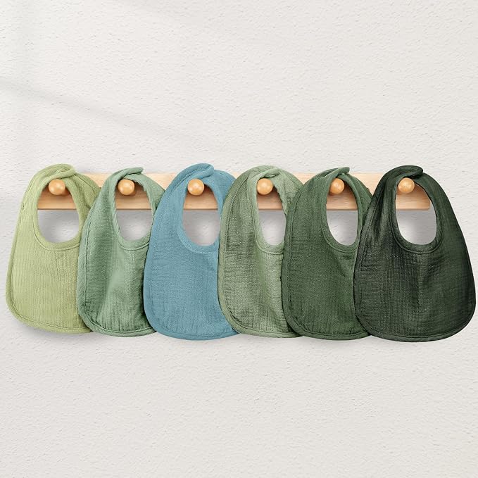 Muslin Baby Bibs for Unisex Boys Girls, Cotton Drool Bibs, Adjustable Newborn - Image 7