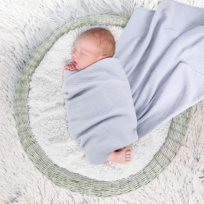 Susurration Muslin Receiving Blanket, 100% Cotton Swaddle Blankets - Image 4