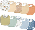 10 Pack Cotton Snap Bibs for Baby Boy Girl, Super Soft Drool Bibs for Teething by EgmaoBaby