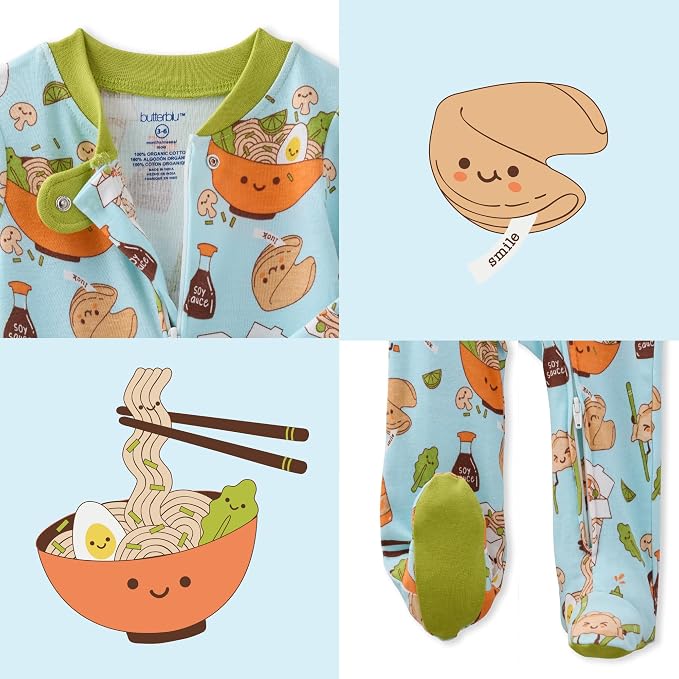 Butterblu Scout Sleep & Play 100% Organic Cotton Footed Zip Front PJs | GOTS - Image 7