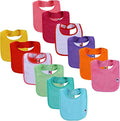 12 Pack Terry Drool Cotton Bibs, Unisex Baby Bibs with Fiber Filling Waterproof for Feeding, Teething, Drooling