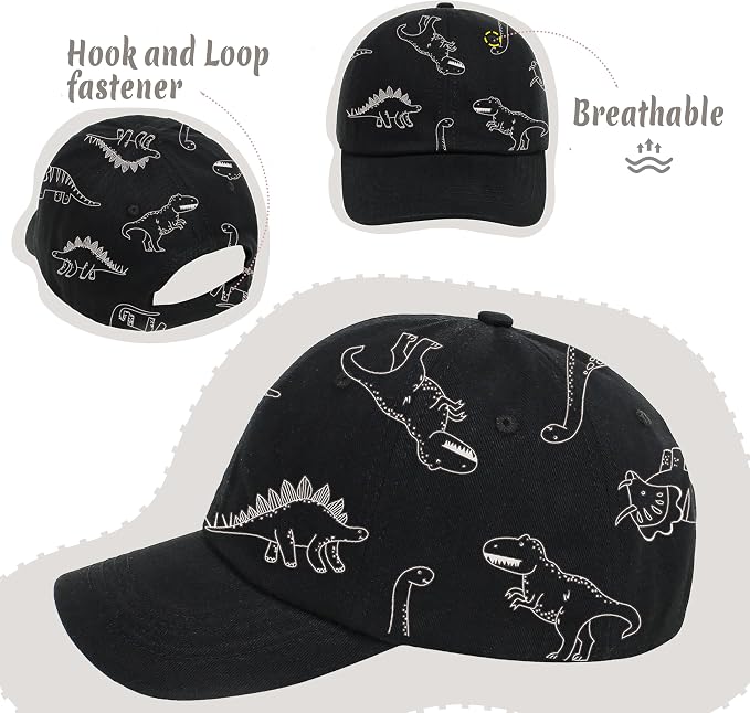 Toddler Sun Hats Baby Boys Cap Girls Adjustable Dinosaur Baseball Kids Hats - Image 3