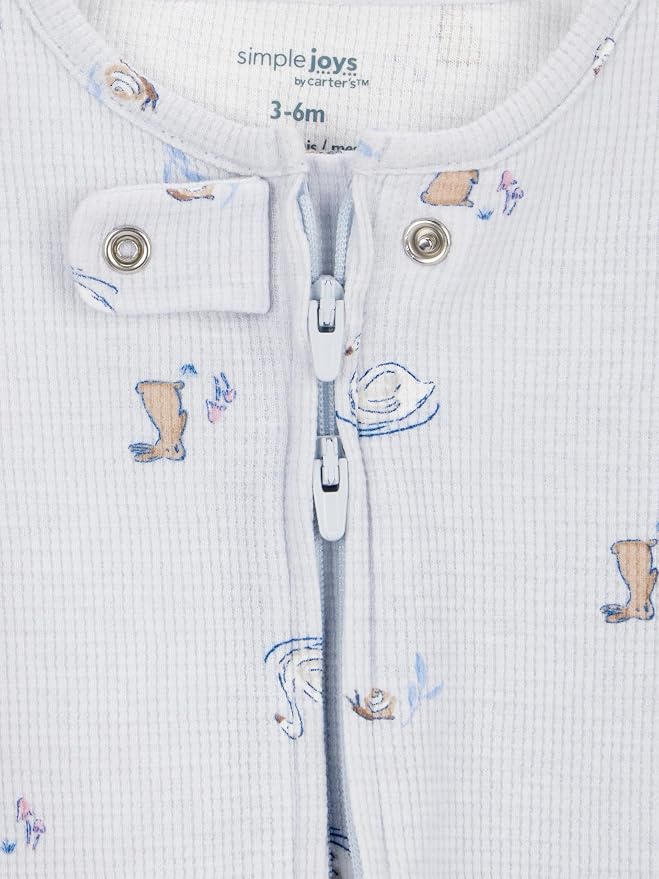 Simple Joys by Carter's Baby Girls' 2-way Zip Thermal Footed Sleep and Play - Image 3