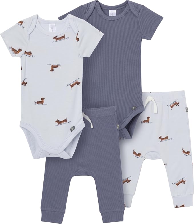 Modern Moments by Gerber Baby Viscose 4-Pack Bodysuit & Pant Set by ModernMomentsbyGerber