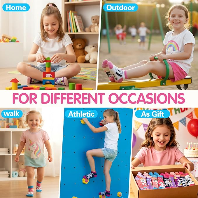 Welwoos Baby Girls Boys Toddlers Grips Socks Kids Non Slip Anti Skid Ankle - Image 2