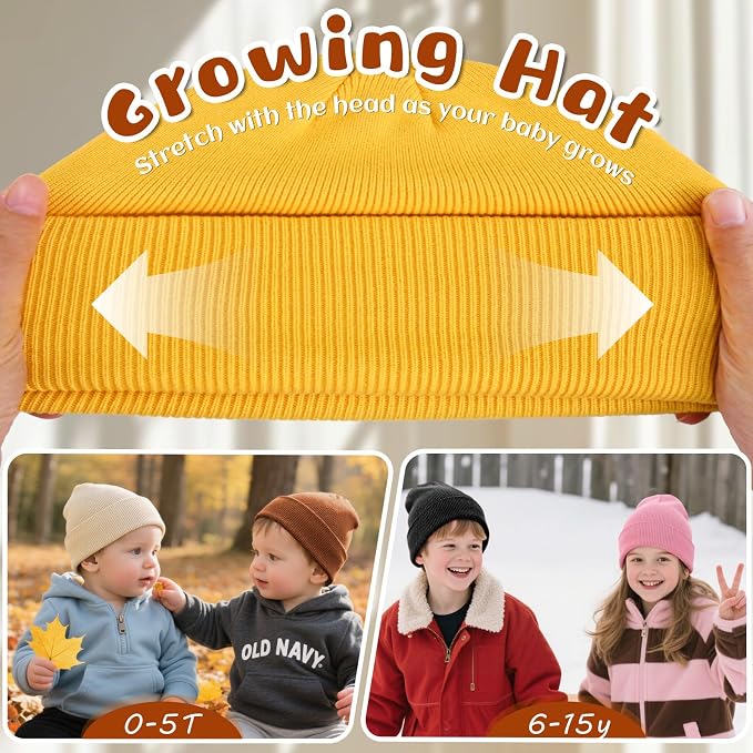 ZOORON Toddler Beanie Boys Girls Beanies Kids Winter Hats Children Knit Cap - Image 3