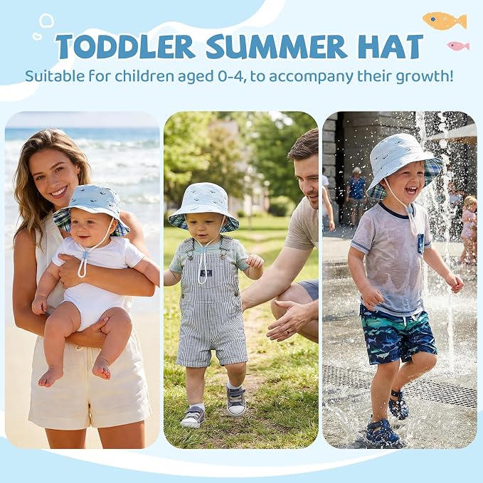 Durio Baby Sun Hat UPF50+ Wide Brim Bucket Hats - Image 5