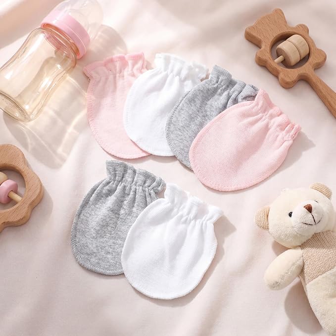 Syhood 6 Pairs Newborn Baby Mittens Cotton No Scratch Infant Gloves Elastic - Image 4