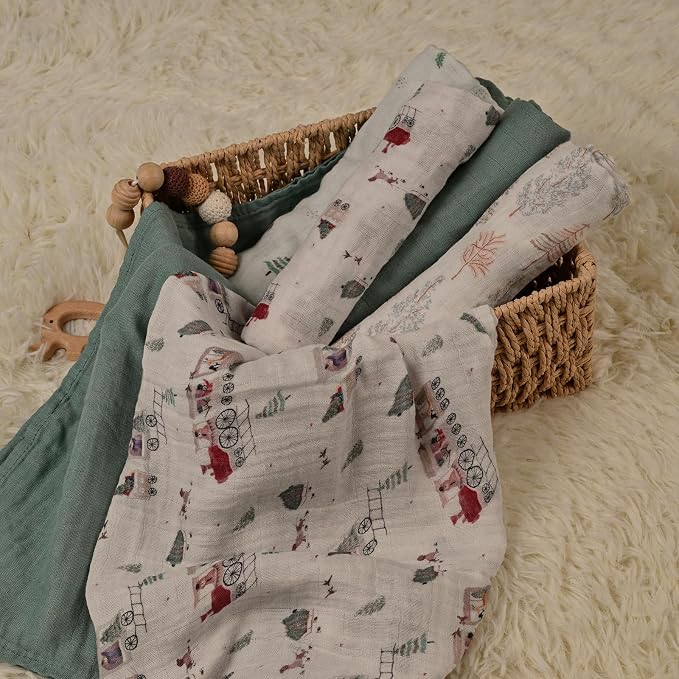 GLLQUEN BABY Receiving Blankets Muslin Swaddle Blanket - Image 8