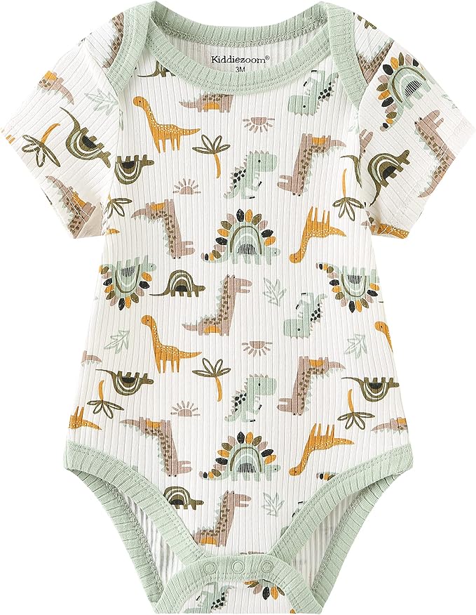 Kiddiezoom Newborn Baby Unisex Cotton One-Piece Bodysuits Baby Gift 5-Pack Baby - Image 3