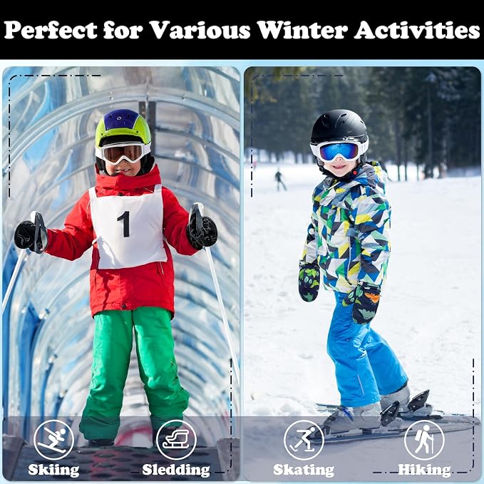 Sarfel Toddler Mittens Waterproof Toddler Gloves Baby Winter Mittens Toddler - Image 3