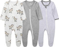 O2 BABY Baby Boys Girls Organic Cotton Zip-Front Sleeper Pajamas, Footed Sleep 'n Play