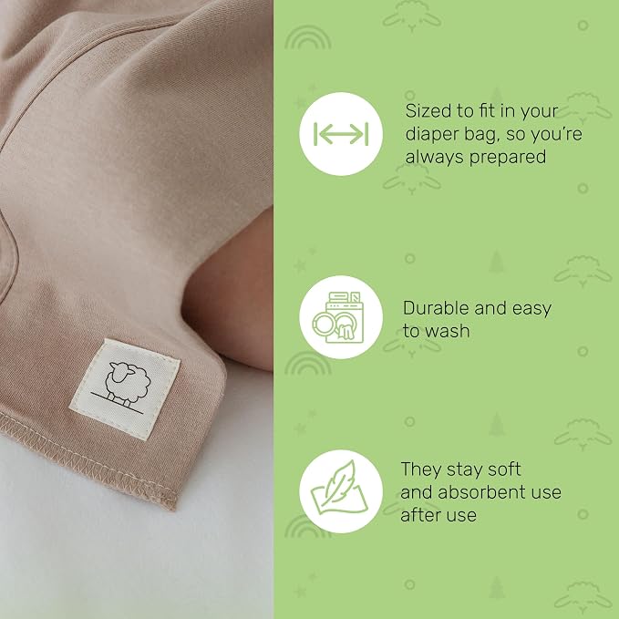Snug Baby Cotton Burp Cloths, Lightweight Soft Color Feeding Essentials - Image 6