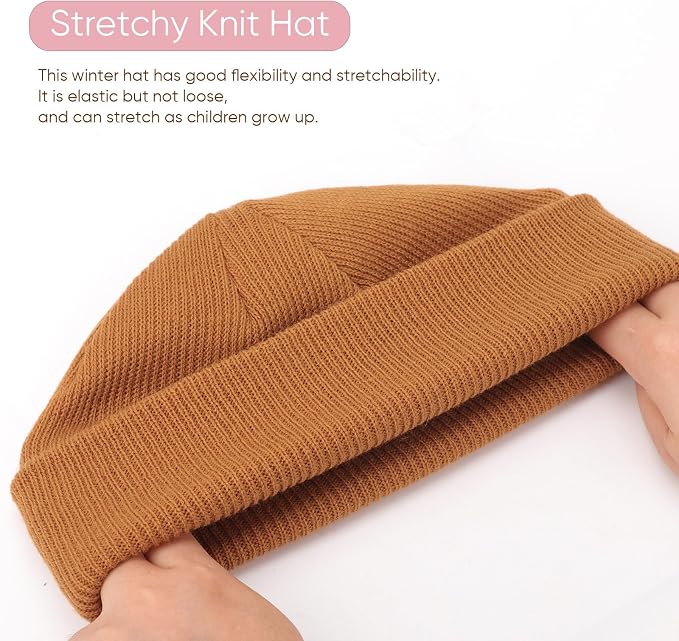 DRESHOW BQUBO 3 Pack Baby Beanies Toddler Kids Winter Hats Soft Knit Hat - Image 6