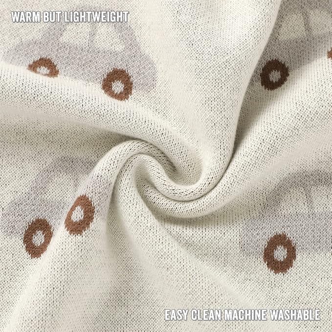 Knit Baby Blanket for Girls and Boys 100% Cotton Buttery Soft Cozy Receiving - Image 5