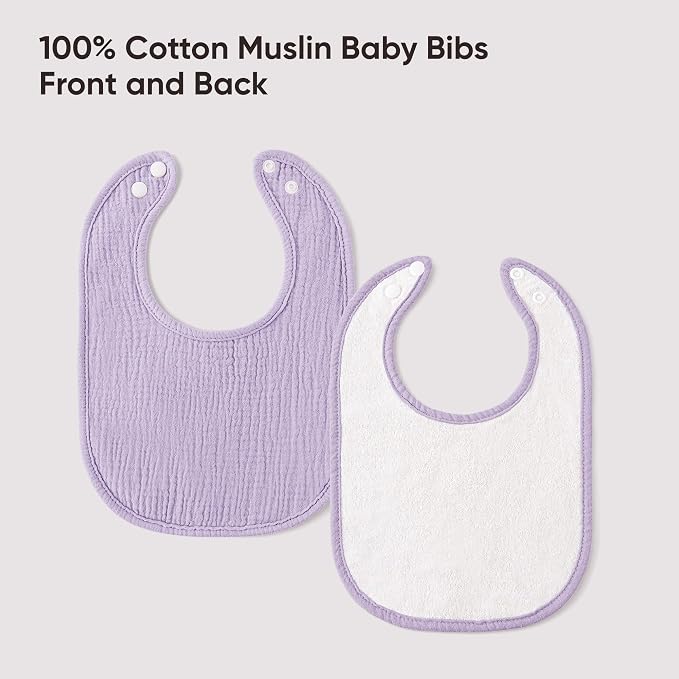 Bearmoss 100% Cotton 10 Pack Muslin Baby Bibs - Image 5