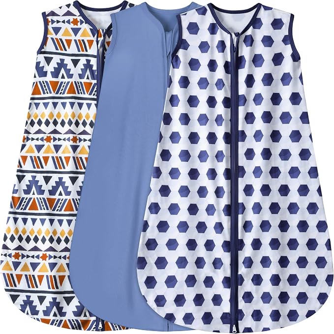 BSTOPPT 3 Pack Baby Sleep Sack 100% Rayon Cotton Baby Sleeping Bag 2-Way Zipper by BSTOPPT