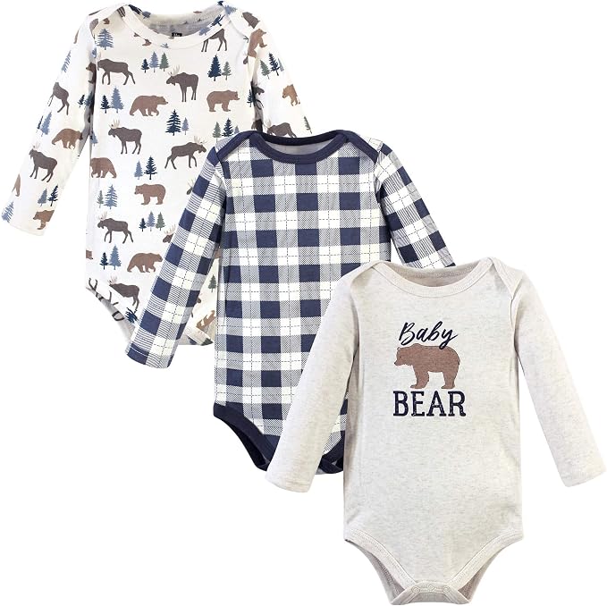 Hudson Baby baby-boys Cotton Long-sleeve Bodysuits 3-pack by HudsonBaby
