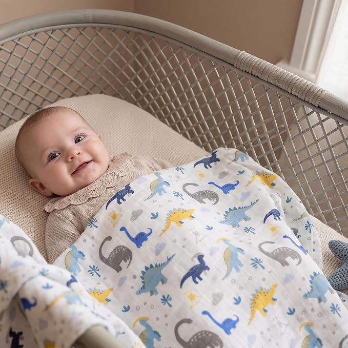 GLLQUEN BABY Muslin Swaddle Blankets 4Pk Receiving Blanket Large 35" x 40" | - Image 2