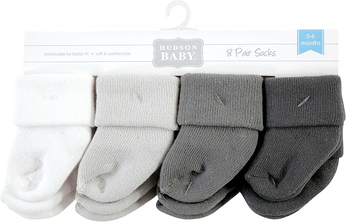 Hudson Baby Baby 8-pack Cotton Rich Newborn and Terry Socks - Image 2