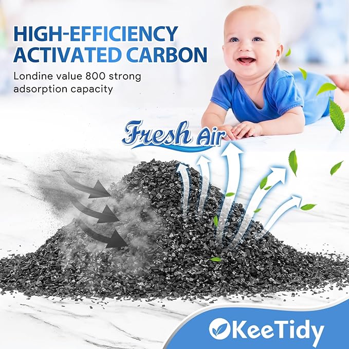 Diaper Pail Deodorizer Odor Absorber Carbon Filter Refill Compatible with Diaper Genie Complete Pail, 6 Pack