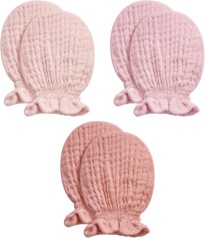 Pro Goleem Muslin Baby Mittens for Newborn, 100% Cotton No Scratch Soft by ProGoleem