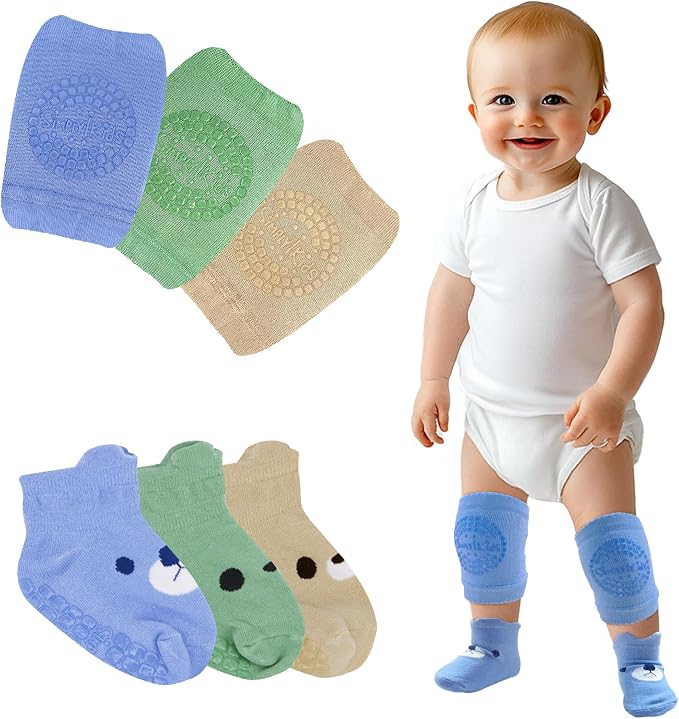 Simply Kids Anti-Slip Baby Knee Pads and Socks Set by SimplyKids