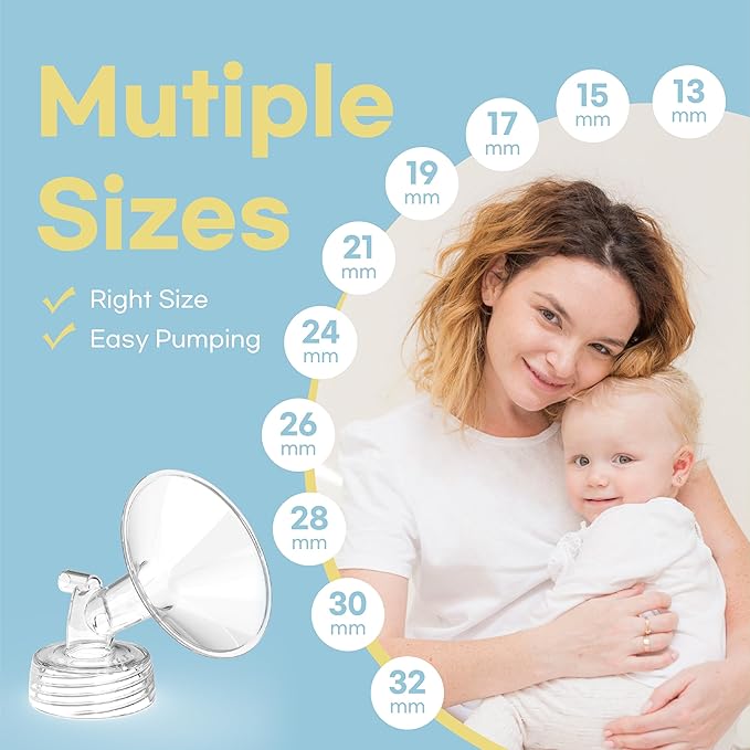 Flange Inserts for Spectra, Spectra Replacement Pump Parts for S1/S2/9 Plus, Not Original Accessories, Breast Pump Parts Include 2-Pack 17MM Flanges and 4-Pack Duckbill Valves