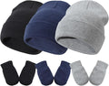 DRESHOW BQUBO 3 Pack Baby Beanies Toddler Kids Winter Hats Soft Knit Hat by DRESHOW
