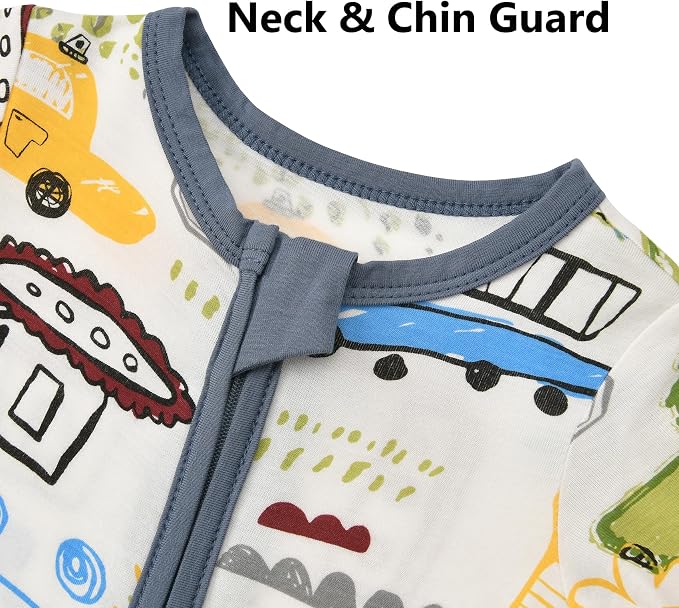 Aablexema Baby Short Sleeve Footless Pjs Zipper Romper 3-Pack | Soft Breathable - Image 3