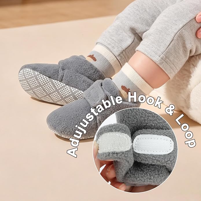 Baby Booties Fleece Unisex Non-Slip Shoes First Walkers 0-18 Months - Image 5
