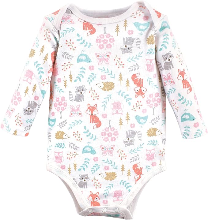 Hudson Baby Baby Girls' Cotton Long-sleeve Bodysuits 3-pack - Image 5